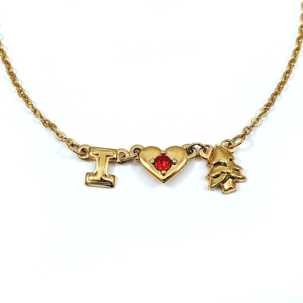 Vintage 1990s Avon I Love Christmas Charm Anklet Bracelet